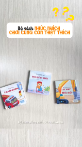 Bộ sách “Nhúc nhích” 3 cuốn Bồi cứng Đưa bé đi chơi - Đi xây nhà mới - Í ới lên đường - phương tiện giao thông Lionbooks