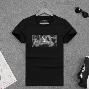 Slim Fit Short Sleeve T-Shirt for Men Korean Style Elasticity Base Shirt Fashionable Summer Clothing Cotton Polyester Blend