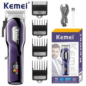 Kemei KM-2335 Hair Clipper Rechargeable Trimmer Electric Clippers Razor Original Cordless Cut Machine Beauty Purple