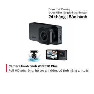 Camera hành trình Wifi S10 Plus 3 mắt Full HD 1080P kết nối điện thoại ghi hình trước sau trong xe