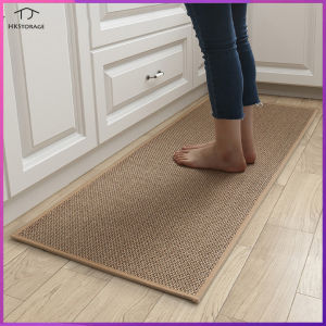 HKStorage แผ่นปูพื้นครัวกันลื่นแผ่นรองทำจากยางพรมแบบซักได้พรมห้องครัวลายทแยงธรรมชาติ