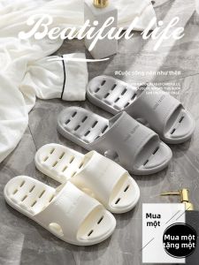 MONLEYTA | Mua một tặng một Dép đi trong nhà phòng tắm mùa hè cho cặp đôi chống trượt Dép đi trong nhà thoáng khí cho nam và nữ