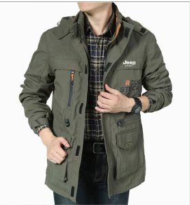JEEP SPIRIT 1941 ESTD Nam Ngoài Trời Áo Khoác Có Mũ Leo Núi Ngoài Trời Áo Khoác Không Thấm Nước
