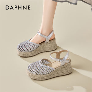 Daphne | Thick Sole Height Increasing Hollow Out Breathable Woven Sandals Women