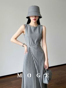Stylish Slimming Pleated Sleeveless Dress