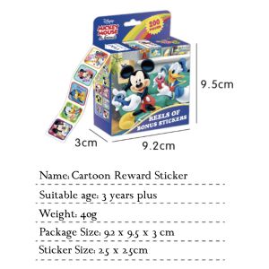 200Pcs Disney Stickers Removable Cartoon Frozen Mickey Sofia Princess Sticker Kids Girl Children Teacher Reward Stickers