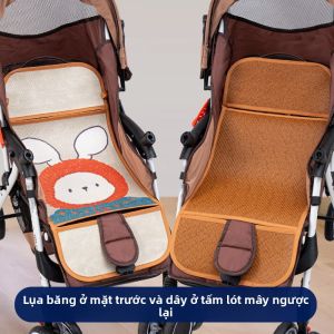 MONLEYTA | Bàn trải lụa băng tre cho xe đẩy trẻ em mùa hè an toàn cho trẻ sơ sinh và trẻ em dưới 3 tuổi Bàn trải lụi tre dùng cho xe đẩy