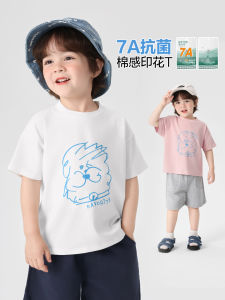 Boys Cartoon Sketch Short Sleeve T-Shirt Half Sleeve Summer Top Childrens Clothing Babys Apparel Casual Cotton Polyester Blend