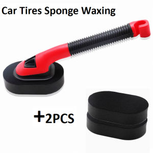 Car Tires Sponge Waxing Polishing Brush with Handle Car Tire Tyre Wheel Polish Brush Dust Remover Detailing Clean Tools