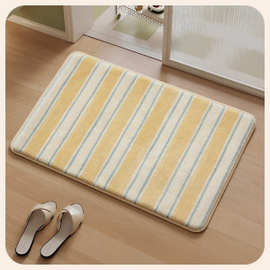VIKAMA Oval Pink Striped Floor Mat Bathroom Absorbent Carpet Bedroom Fresh Soft Floor Mat Home Decoration