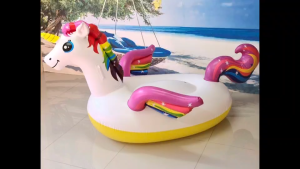 แพยางเป่าลม ยูนิคอร์นมีปีกสีรุ้ง  200x140Cm งานกล่อง A0760