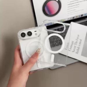 Ốp Điện Thoại Trong Suốt Acrylic Tương Thích Magsafe Chống Sốc Hỗ Trợ Sạc Không Dây Có Nam Châm TPU Dành Cho iPhone Ultra/Duo