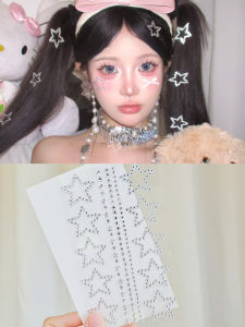 ผีเสื้อKnot Rhinestone Faceเครื่องประดับสําหรับเด็กGlitteringเพชรStage Performanceสติกเกอร์แต่งหน้าPearl Heartสําหรับเจ้าสาว