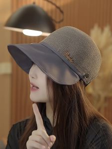 Womens Summer Peaked Cap Sun Protection Sun Hat Fashionable Stylish Sun Hat Can Tie Ponytail Hanging Mask Bucket Hat Women
