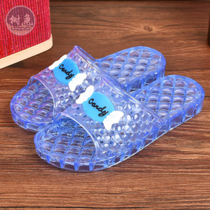 2023 New Slippers Crystal Flat Bottom Thickened 20-Year-Old Good Gum Slippers Womens Crystal Glass Sandals