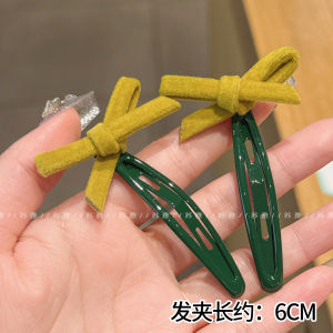 Velvet Butterfly Knot Hair Clips Womens Side Bangs Forehead Hair Accessory BB Clip Break Clip Headwear 2-Pack Fashionable Hair Accessories