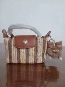 Tas Mini Tote Anyam Anyaman Coklat Wanita dari Brand CHIO2ND Import Kualitas Premium Kd 154