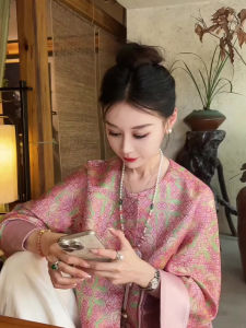 New Chinese Style Loose Pink Outerwear Elegant Atmosphere Autumn New Arrival Womens Fashion Short Coat Commute Style Long Sleeve