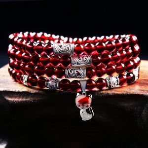 Natural Multi-Layered Agate Bracelet for Men And Women Silver-Plated Necklace Korean Style Gift Jewelry Fashion Accessories
