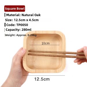 Japanese Style Boat-Shaped Wooden Bowl