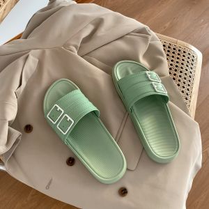 Korean Style Letter Bath Slippers Womens Summer Indoor Outdoor Anti-Slip Soft Bottom Thin Strap Shower Slippers Trendy