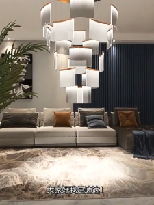 【Warranty】Luxury villa chandelier apartment staircase chandelier Nordic LED lighting Simple living room lamp Modern bedroom decorative light