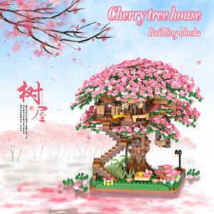 Cherry Tree House building Kit micro-drill small particle building blocks educational assembling toys toy for kids