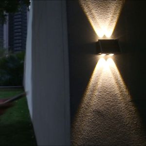 Solar Outdoor Wall Light IP65 Waterproof  LED Lampu Dinding Auto ON/OFF Up-Down Lighting For Garden Yard Villa House Taman Fence Street Stairs