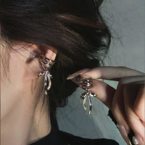 Ballet Girl Butterfly Knot Silk Ribbon Ear Clip Women No Piercing Ear Bone Clip Unique Design Sensation Fashion Jewelry Accessories