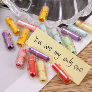 100Pcs Message Capsule Letter Pill Transparent Capsule Colored Paper for Whispering Between Lovers Recording Diaries Without Bottle
