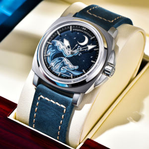 [Original] PAGANI DESIGN Original Mechanical Men Watch Automatic Stainless Steel Case Japan NH35A Movement AR+AF Sapphire Glass 100M Waterproof Leather Strap Wristwatch PD-YS014