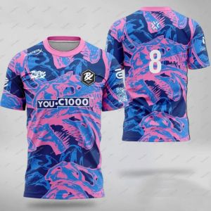 2025 ฤดูร้อนใหม่ esports ชายฤดูร้อนชุด Breathable 3D พิมพ์เสื้อยืดแขนสั้น PRX ทีมพัดลม Jersey