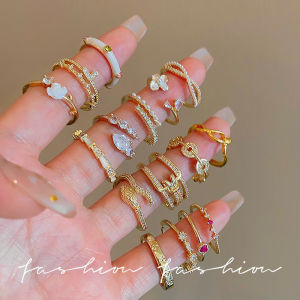 Elegant Open Ring Womens Luxury Minimalist Couples Ring Zirconia Band Ring Fashionable Korean Style Jewelry Accessory