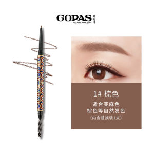 GOPAS Gold Triangle Eyebrow Pen Ultra Fine Core Sweat Proof Long Lasting Natural 3D Looking Easy to Color Any Skin Type