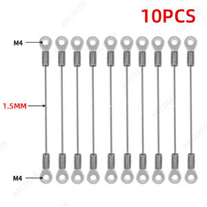 10pcs 1.5mm Stainless Steel Safety Cable with Loops Heavy Duty Wire Rope Lanyard for Fall Prevention & Equipment Tethering