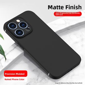 RISEOUS | Anti-Fingerprint Full-Cover Lens Silicone Soft Case for iPhone 14 Pro Max and 14 Plus
