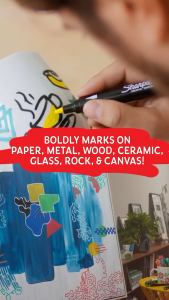 Sharpie ปากกาชาร์ปี้ มาร์เกอร์ อะคริลิค หัวกลม *แพ็ค 5 ด้าม* ปากกาหัวกลม Creative marker Newell