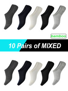 10Pairs Bamboo Socks Thin Summer Mens Invisible Socks Absorbent Deodorant Harajuku Bamboo Fiber Mesh Short Sock Black Plus Size