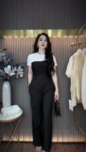 A50 Bộ Áo Phối Vạt Chéo Quần Suông