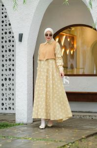 (20) RAFIKA GALIA Baju Midi Dress Katun Embos Wanita Muslim Ghalia Midi Dress By Rafika. Nazra Sha