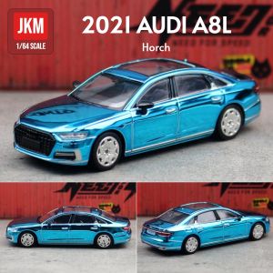 JKM 1/64 Audi A8 A7 Miniature Model 1:64 Premium Toy Car Free Wheel Diecast Alloy Collection Suitable for Hot Wheels Mini GT