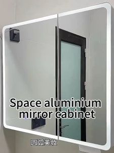 Welfare price wall mirror Square mirror Bathroom Aluminum Mirror Cabinet With Shelf Toilet Storage