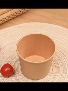 50Pcs 8/12/16oz Disposable Kraft Paper Bowl Porridge Bucket Takeout Container Thickened Paper Bowl with Lid