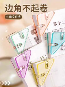 Transparent Multi-Functional Edge Corner Clip Triangle A4 Paper Receipts Storage Organizer Clip Stationery Business Supplies