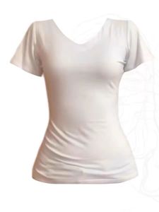 Black V-Neck Short Sleeve T-Shirt for Women Plus Size Slim Fit Cotton Summer Work Clothing with Regular Sleeve Length