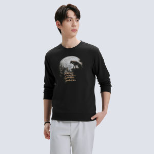 Casual round Neck Sweatshirt Mens Modal Skin-friendly Antibacterial Trendy Mens Fashion Comfortable Long Sleeve Printed T-shirt