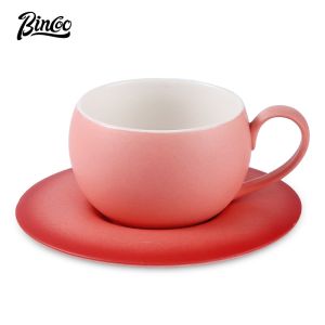 BINCOO Coffee Mug Saucer Set Espresso Cup Professional Latte Mug Afternoon Tea Mug Suitable for Home Office 260ML