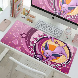 Bandai | Pink Espeon Gaming Cabiner Keyboard Pad Cute Rubber Non-slip Mouse Mat with Stitch Edge Washable Pokemon Desktop Protect Carpets