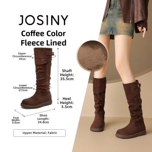 Josiny | Retro Warm-lined Long Boots Flat