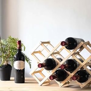 3/6/10 Bottle Wooden Wine Rack: Retro Bottle Holder Display Stand, Red Wine Holder Wine Rack, Creative Wine Rack Goblet Rack, Iron Art Wine Rack